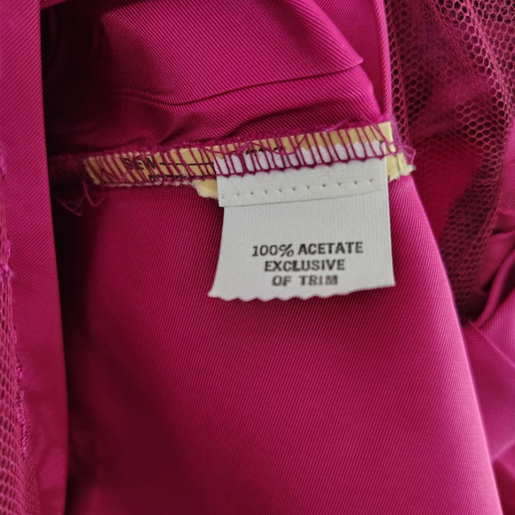 Vintage 70s Women's Hot Pink Victorian Puff Sleeve Prom Dress Downtown Abbey - Picture 11 of 11